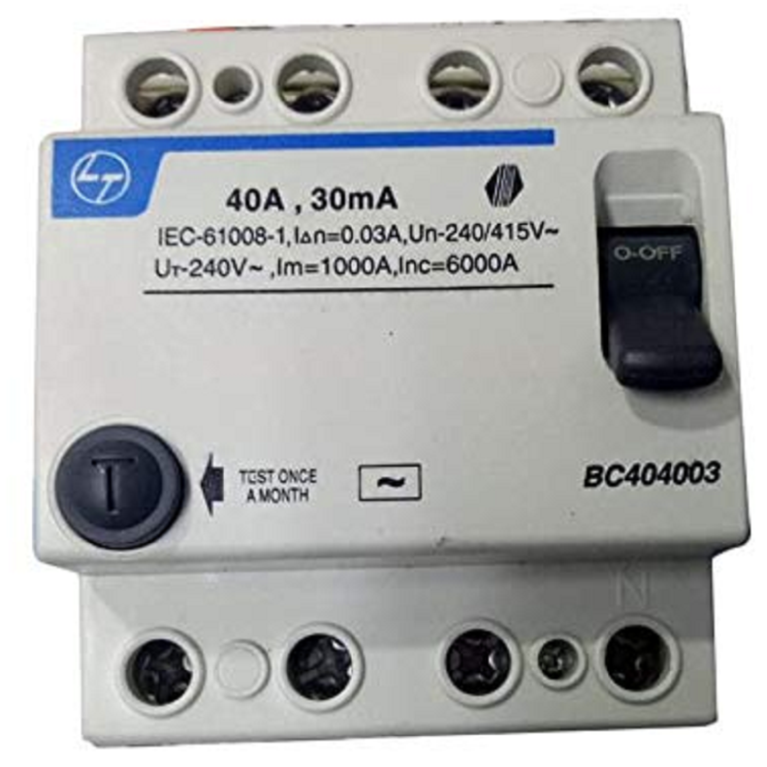 LT (10K) 40 Ampere 30mA, 4-Pole (FP)  RCCB